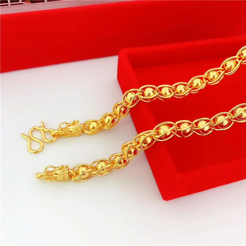 

Simulated Vietnam Alluvial Gold Thailand Plated Men's Necklace Protection Daikin Pattern Faucet M Buckle
