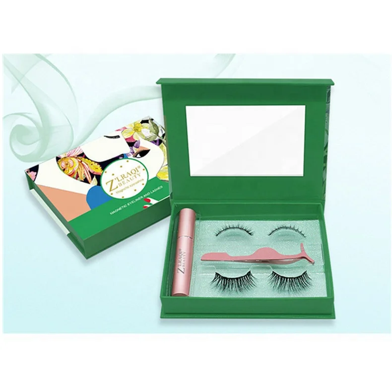 

Luxury High Quality Custom 3d Magnetic Eyelash Set Two Pairs of Magnetic Lash with Eyeliner