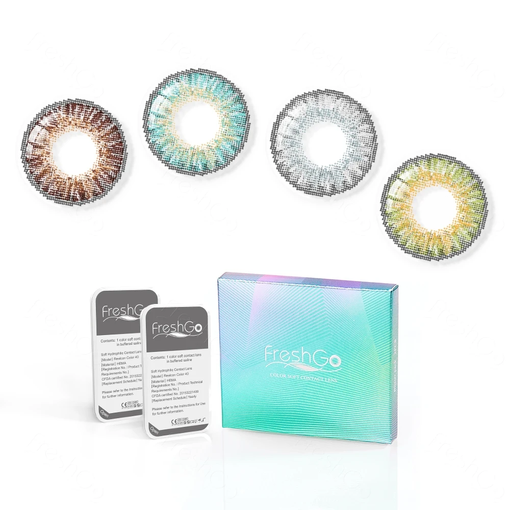 

Freshgo 3 tone Wholesale Cosmetic contact lens coloured cheap contact lenses contact lenses korea for 1 year, 12 colors