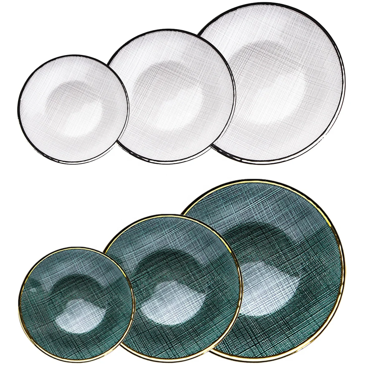 

Amazon Glass Dinner Plate, White Dishes Plate with Silver Rim Green Charger Plates with Gold Rim for Home Wedding, Green/white glass