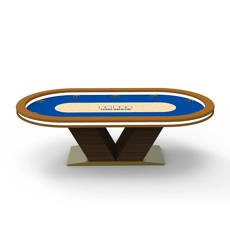 

YH 10 Players Custom Texas Poker Table With Special Wooden Triangular Shaped Table Legs, Customize