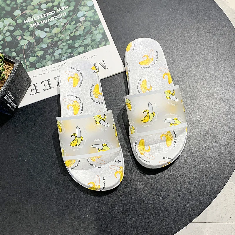 

Amazon New Arrival Trending Ladies Fruit Slippers Crystal Clear Slippers With Fruit Women'S Fruit Slippers Transparent Flat Bott, As sku color(customizing)