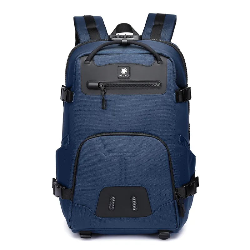 

OZUKO D9403 New Stylish In Stock Wholesale Waterproof USB School Bags Men Travelling Backpack Oem Customized Back Pack Bag