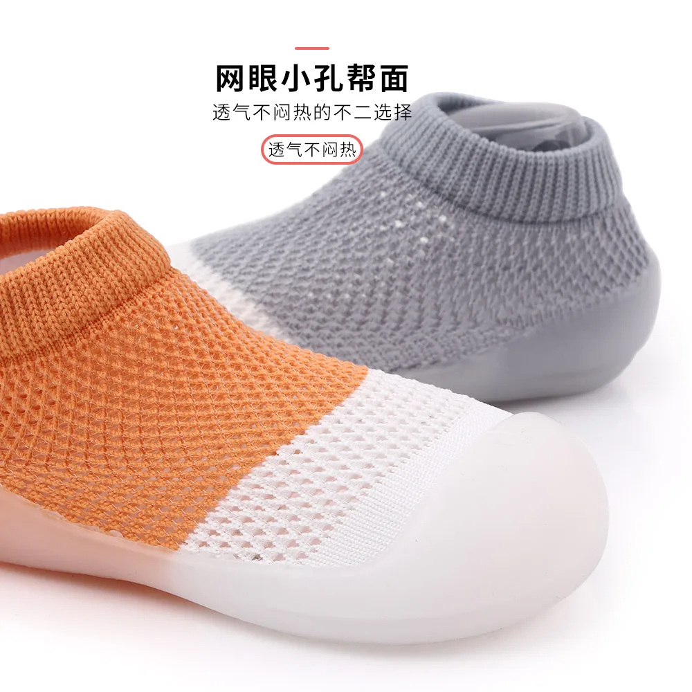 High quality soft rubber summer mesh baby toddler socks shoes floor socks details