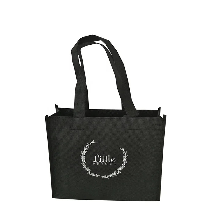 

Less Quantity Premium Black Non Woven Shopping Tote Bag, Customized color