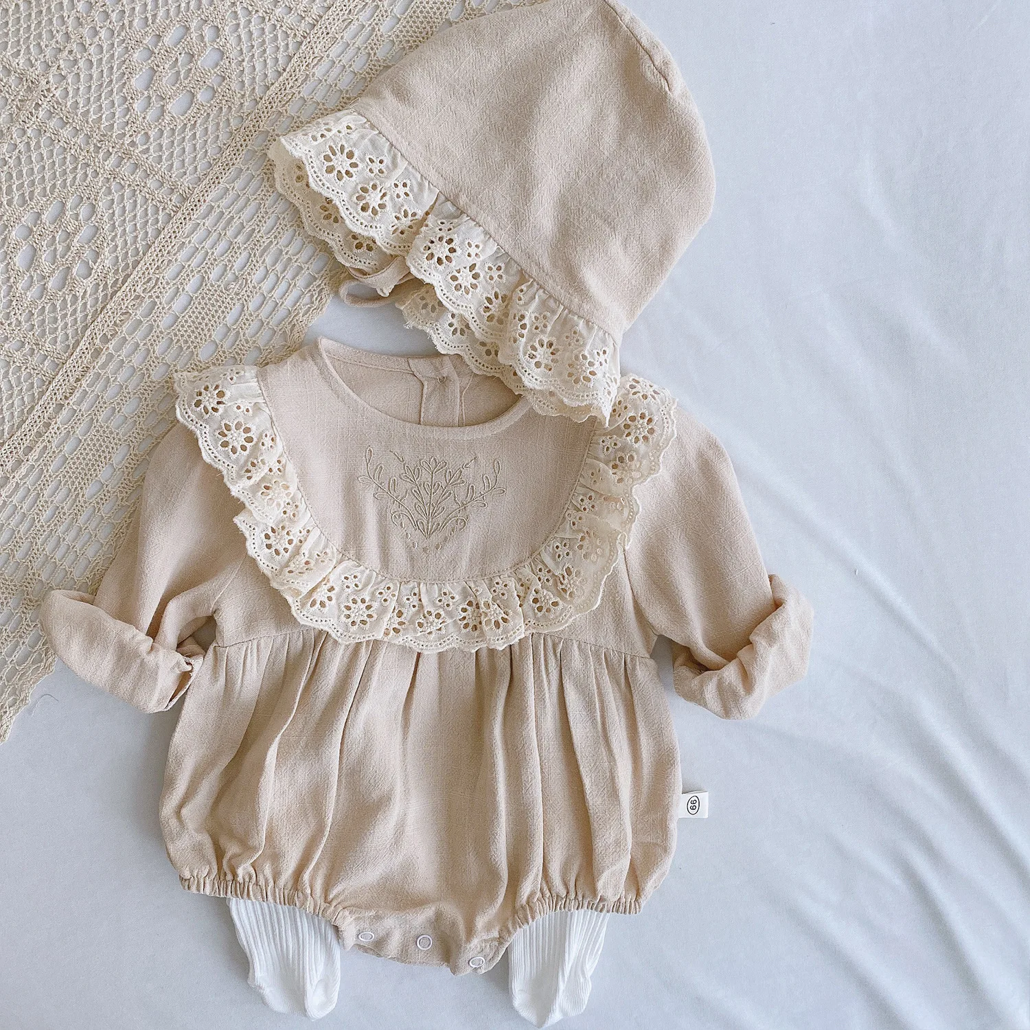 

Baby Lace Romper Autumn Baby Girl Full Sleeve Bodysuit Infant Nebworn Kids Jumpsuits Pure Color Sunsuits