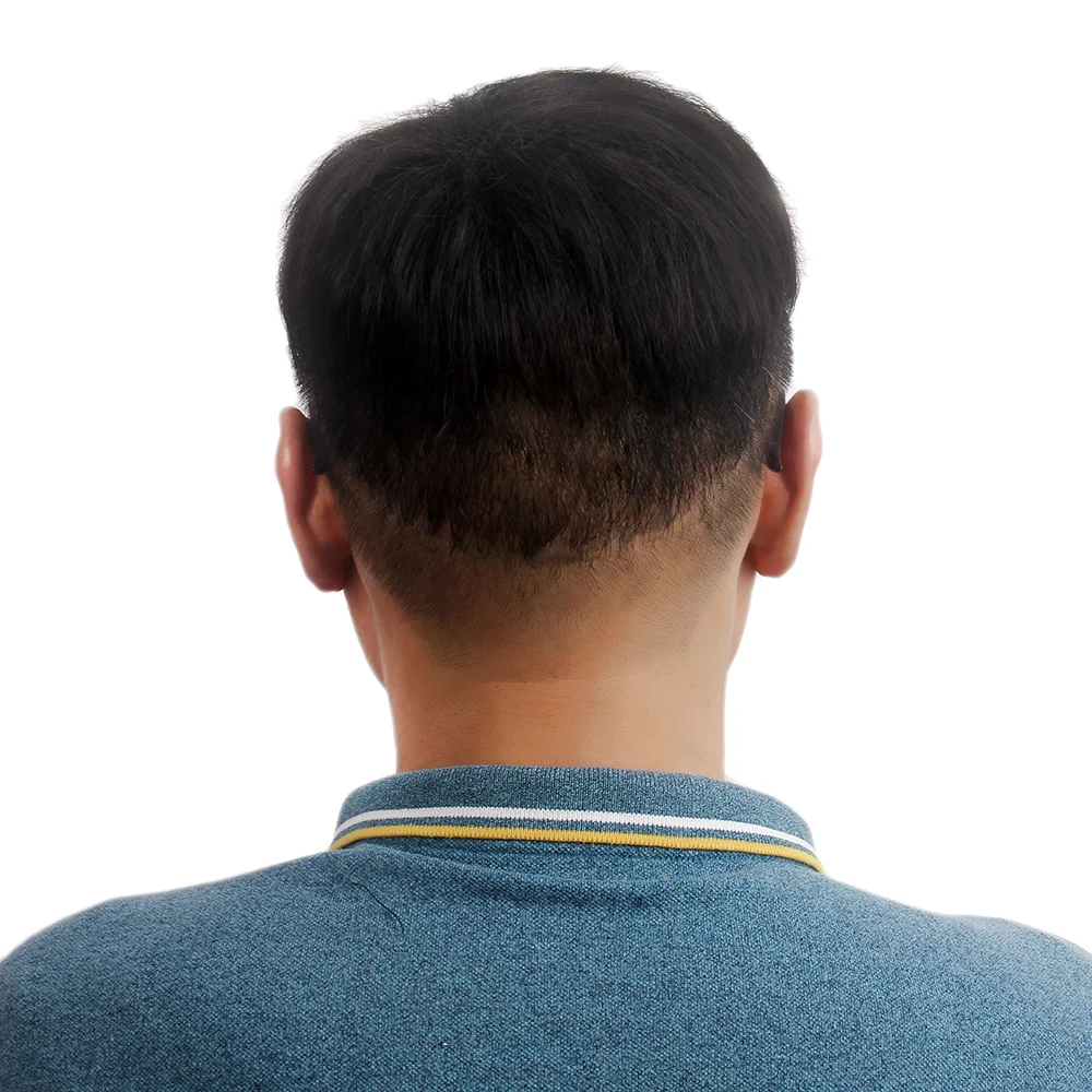 
ST Fantasy Mens Natural Black synthetic hair toupee for Men 