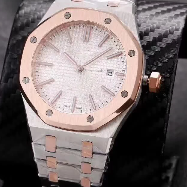 

3A OA rose gold case Pink grid dial 9 colors options mechanical clear fashion luxury waterproof sport watch