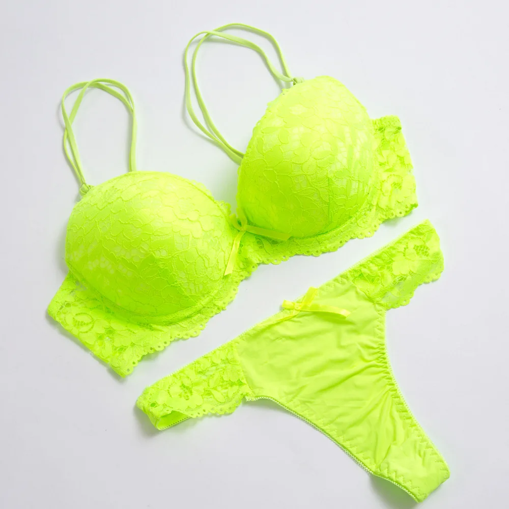 

Underwire Ladies Bra & Brief Sets Women Lace Underwear Lady Plus Size Lingerie, Customized color