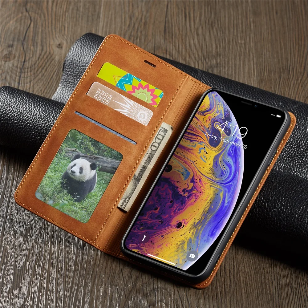 

Magnetic Leather Case For iPhone 13 12 11 Pro XS Max XR X 8 7 6 6S Plus 5S 5 SE SE2020 Luxury Wallet Card Slot Stand Phone Cover