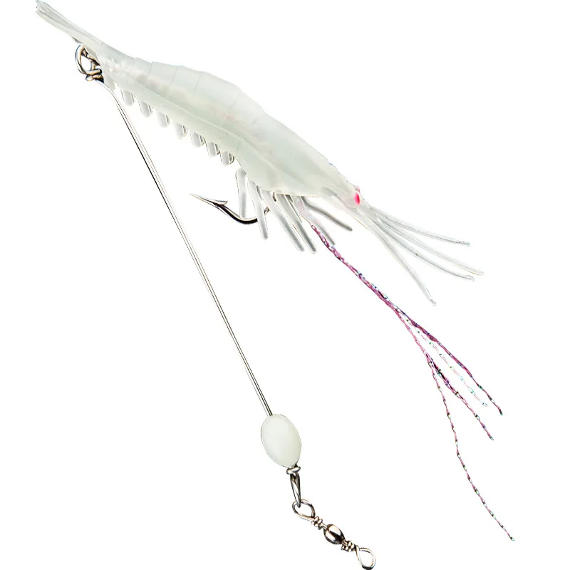 

Luminous Shrimp 85mm Silicon Soft Artificial Bait With Hooks Swivel Pesca Sabiki Rigs Fishing Tackle, 8 colors
