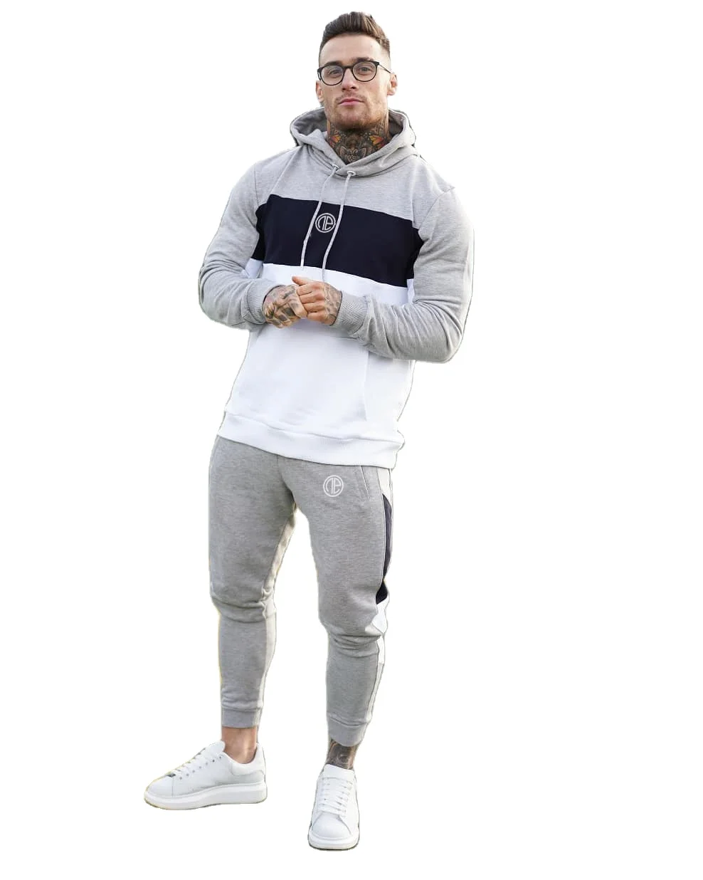 

Wholesale custom male sports suits patchwork color cotton jogger sets gym mens tracksuits, Custom color