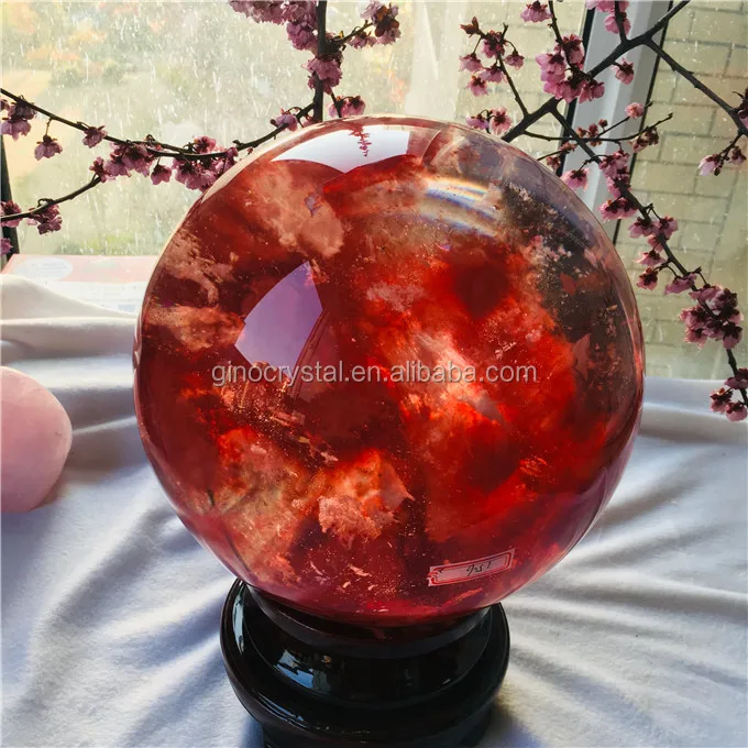 Hot Sale Large Red Fused Quartz Ball Natural Crystal Quartz Ball For Wedding Decoration Or Sale