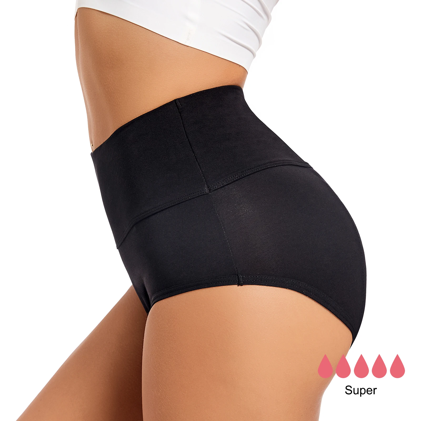 

Shanhao Ready to Ship High-waist plus size organic cotton Postpartum underwear Heavy flow braga menstrual period panties