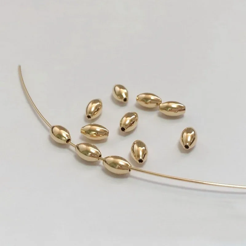 

GF045 Wholesale 14K Gold Filled Bead 3X5mm Ovals Gold Spacer Beads For Jewelry Making