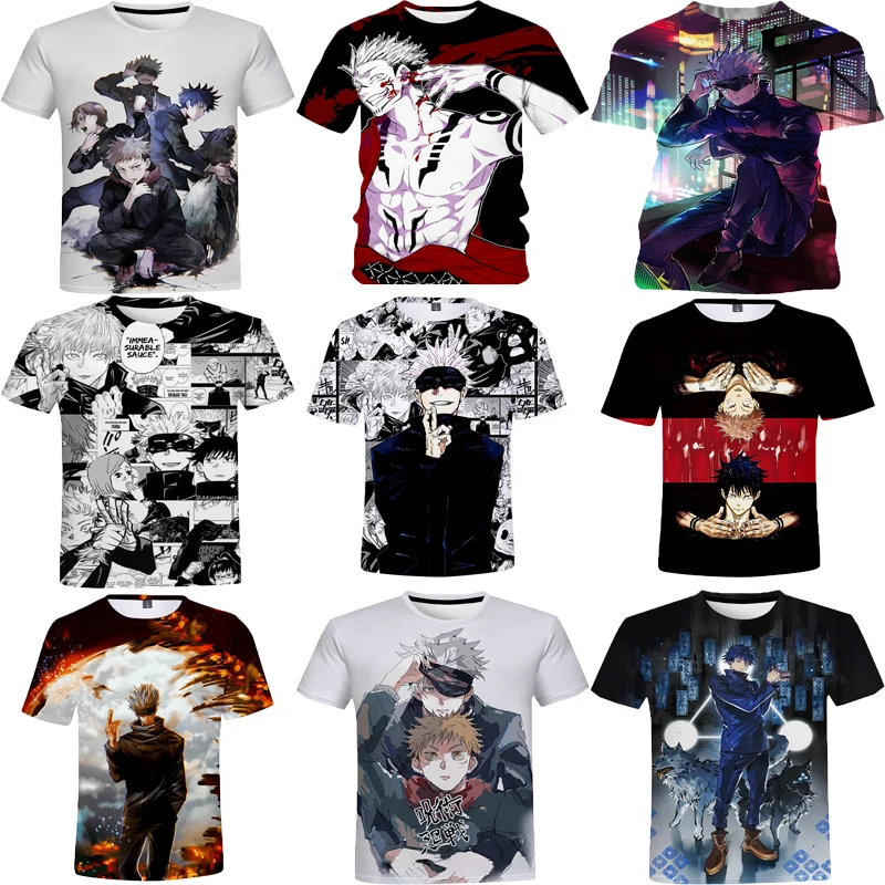 

3D T Shirt Anime Shirt Jujutsu Kaisen Print Short Sleeve Hip Pop T Shirt For Men Women Fashion Plus size Tee Tops From men