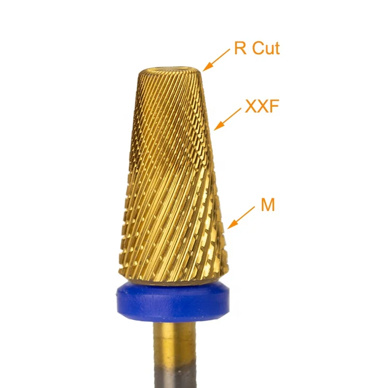 

New Arrival Safety Professional Top Quality Tungsten E File XF 5 in 1 Nail Drill Bits Carbide Gold in Storage