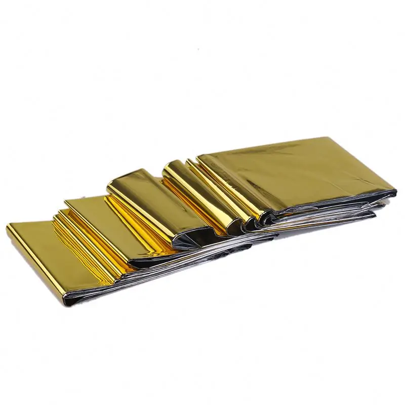 

survival blanket yo2,8n aluminum foil insulation blanket, Silver, gold
