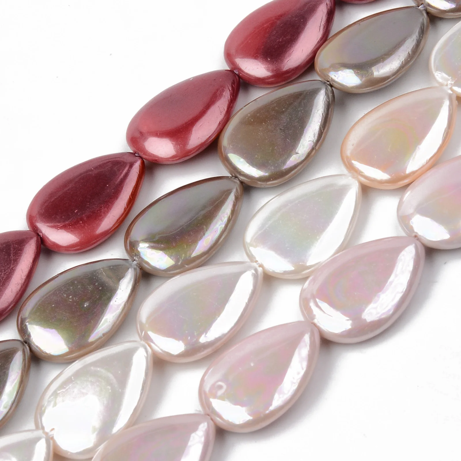

Pandahall Teardrop Electroplate Natural Freshwater Shell Beads