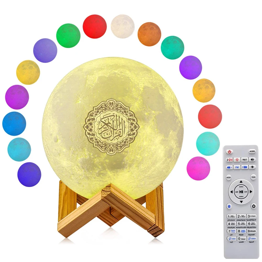 

Coran Speakers Wireless Muslim Night Light Quran speakers 3D Moon With remote control quran speaekr Light Koran Touch Lamp