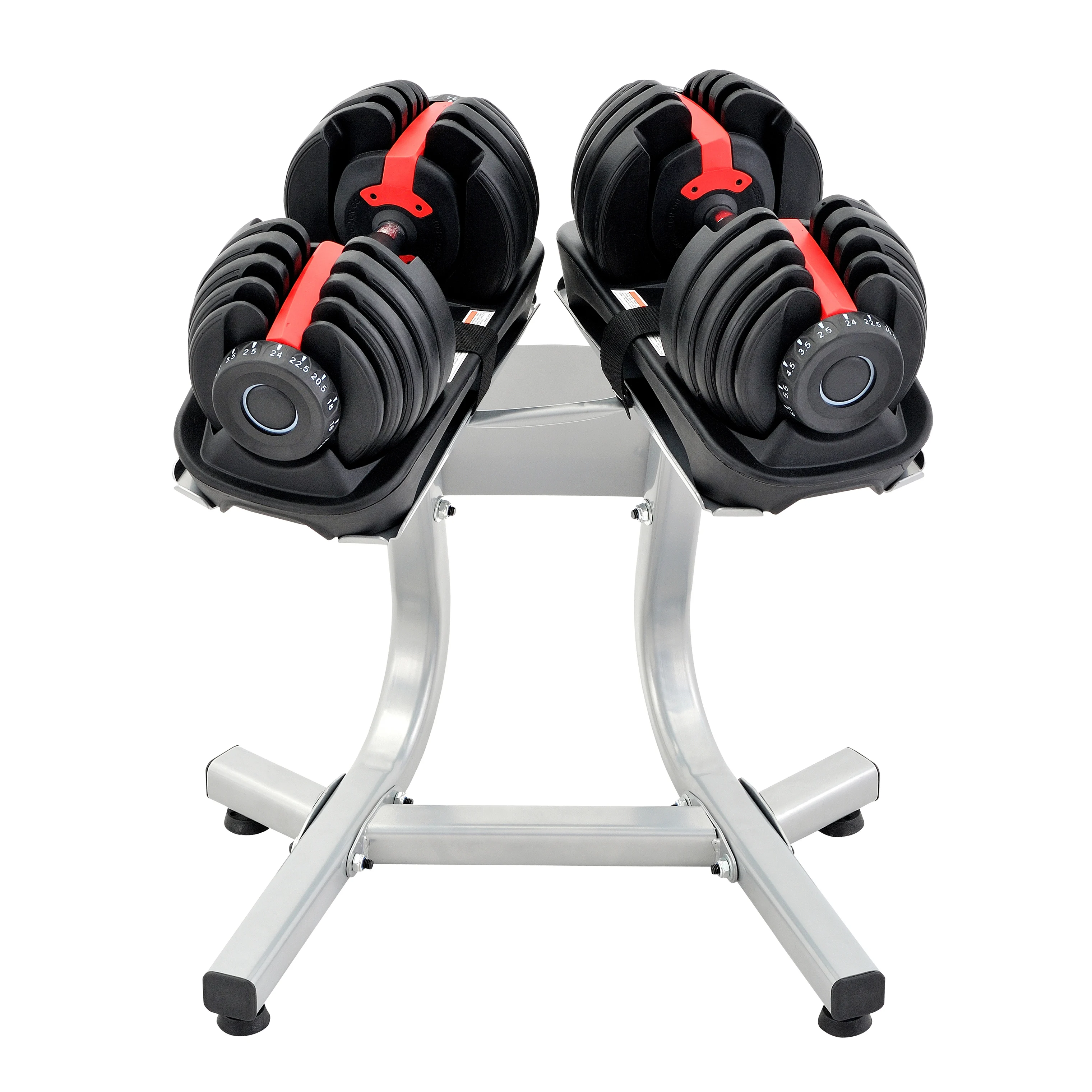 

Cheapest Oem Customized 24kg 52.5lb Heavy Quick-lock Adjustable Dumbbells And Stand Set/, Black