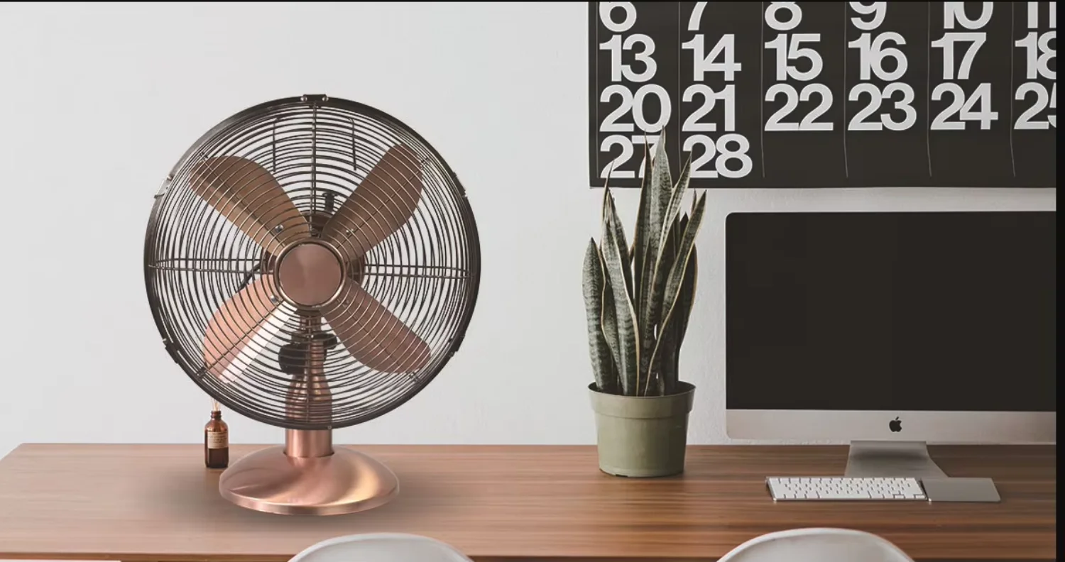 Table Fan, 10-inch, 4-Aluminum-Blade, 3-Speed, Copper - detail 20