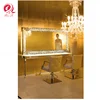 Glorious luxury double big led light gold salon styling make up station