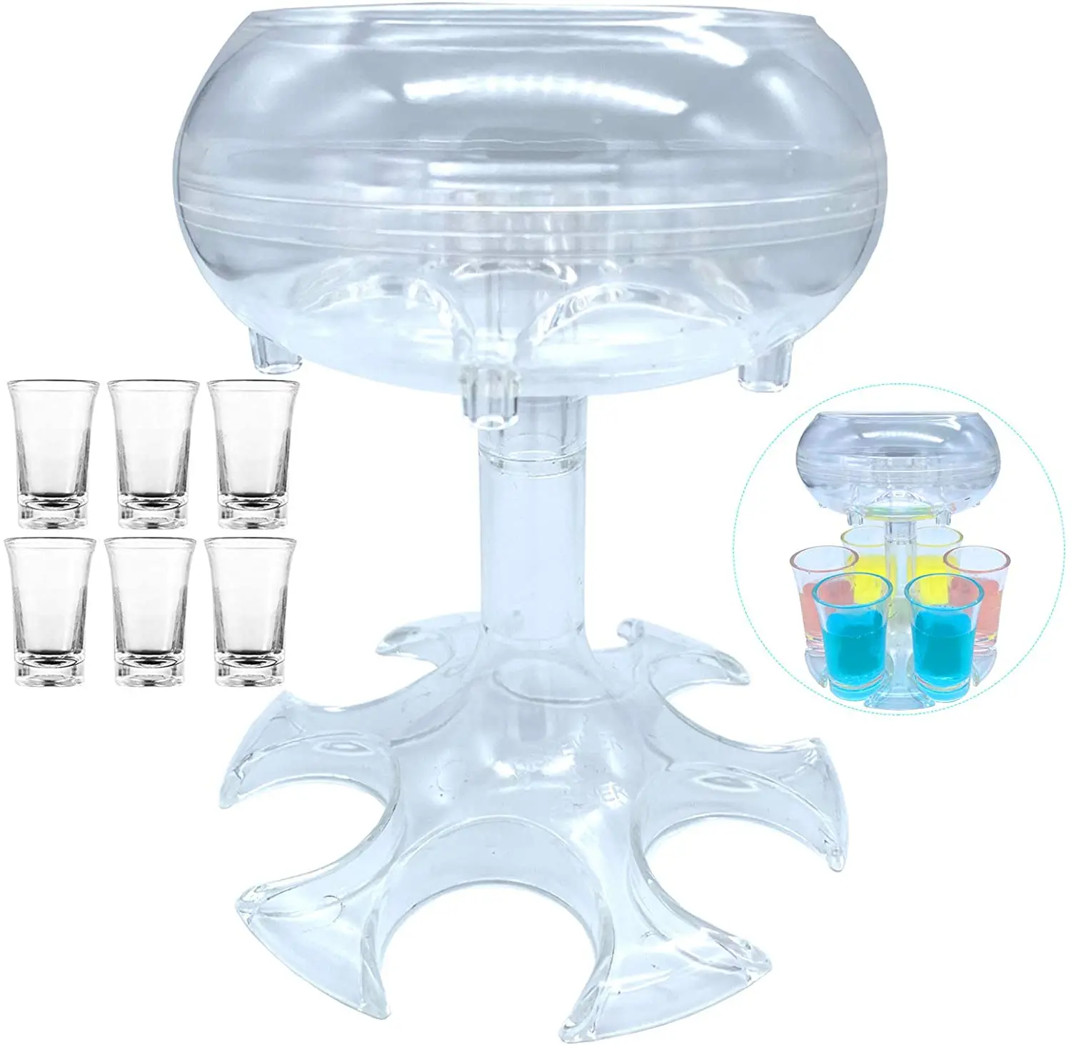 

Bar Tools 6 Bottle liquor Glass Beverage Wine Dispenser Holder, Transparent,gold,blue,pink