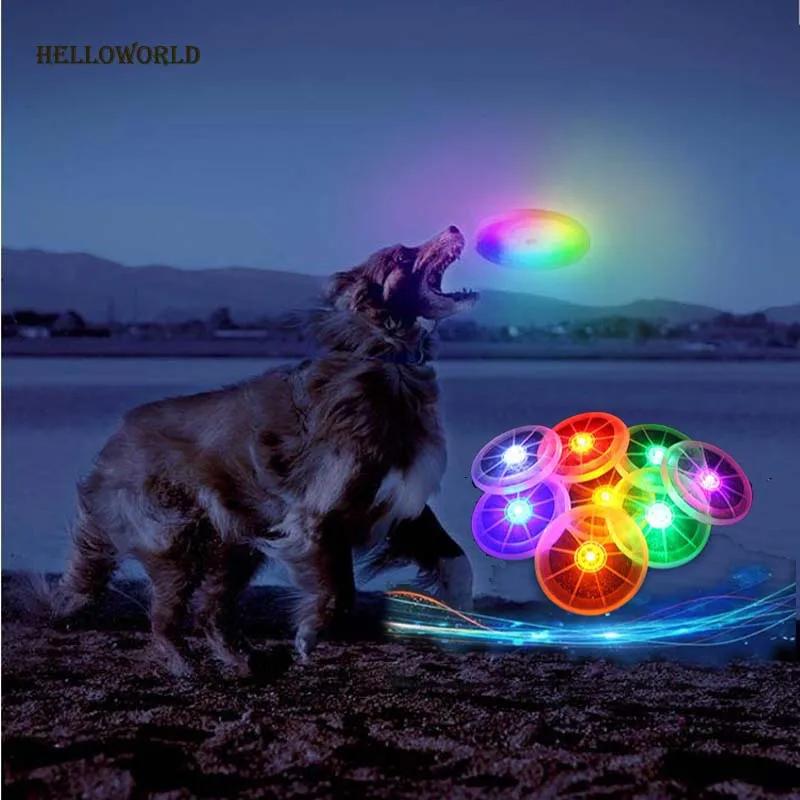 

HelloWorld Flying Discs Legendog Dog Flying Disc Toy Creative Light up Dog Flyer Dog Catcher discuit Toy with Handle