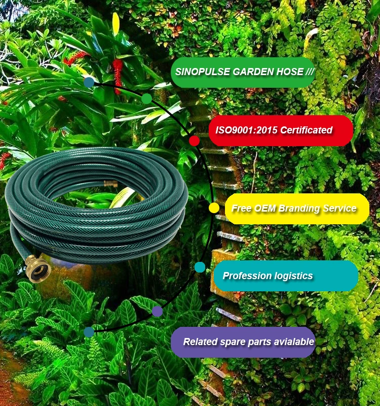 3 Layers Green Home Garden Fiber Reinforced Pvc Water Irrigation Hose