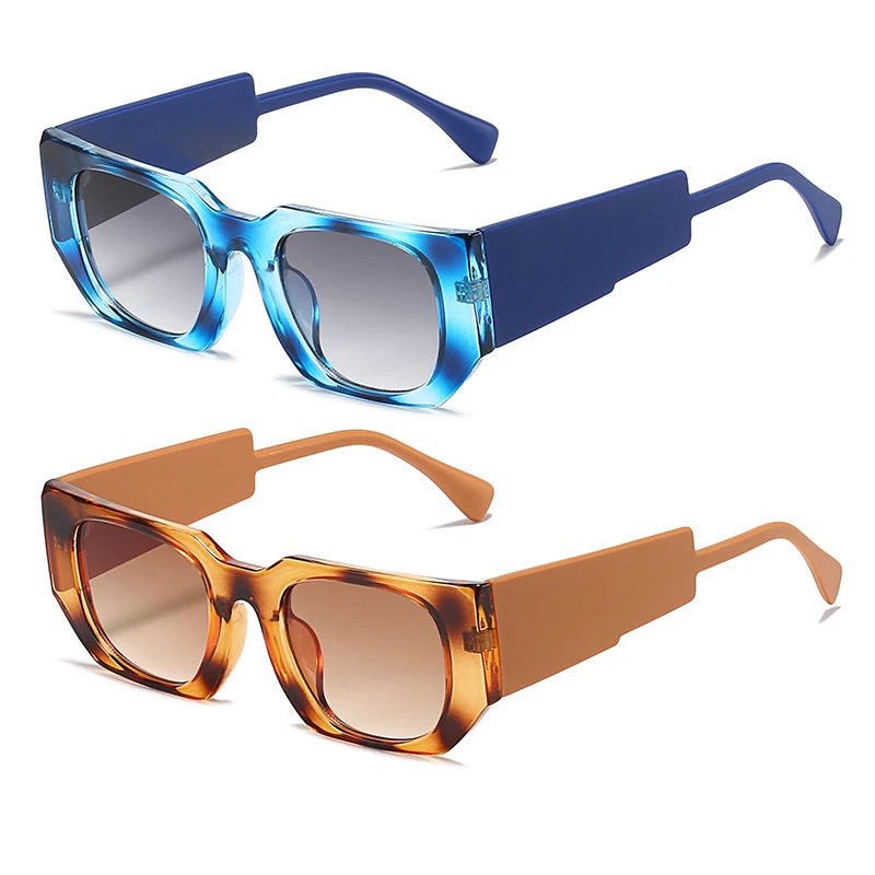 

0165 Trendy Women Square Sun Glasses eyeglasses female Vintage Thick Frame Small Shade gradient sunglasses men
