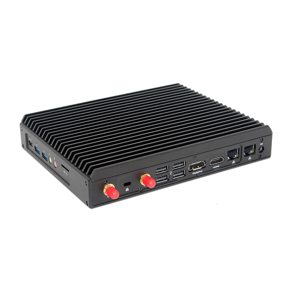 

Digital signature PCX5L intel i5 7200U mini pc 2 1000 Lan ethernet RJ45 RS232 FAN-LESS embedded mini pc industrial mini pc case