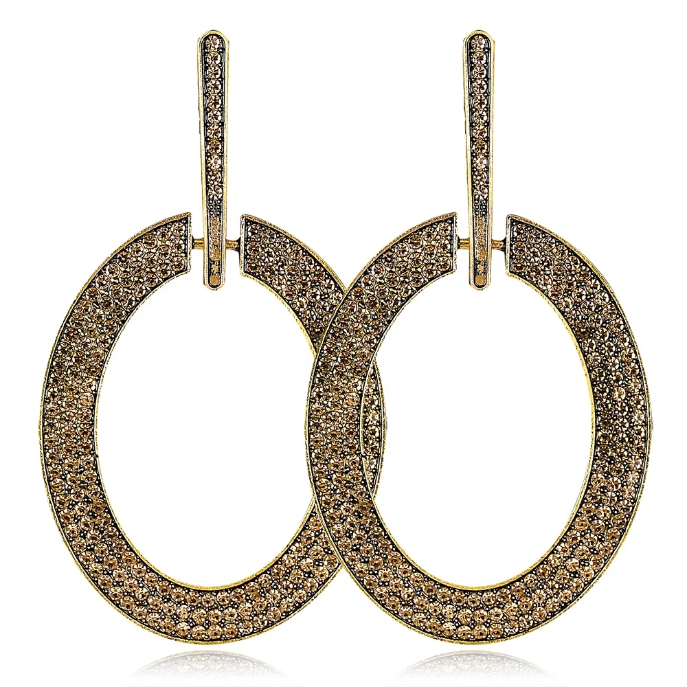 

The Latest Fashion Ladies Rhinestone Drop Earrings Jewelry, Picture shows