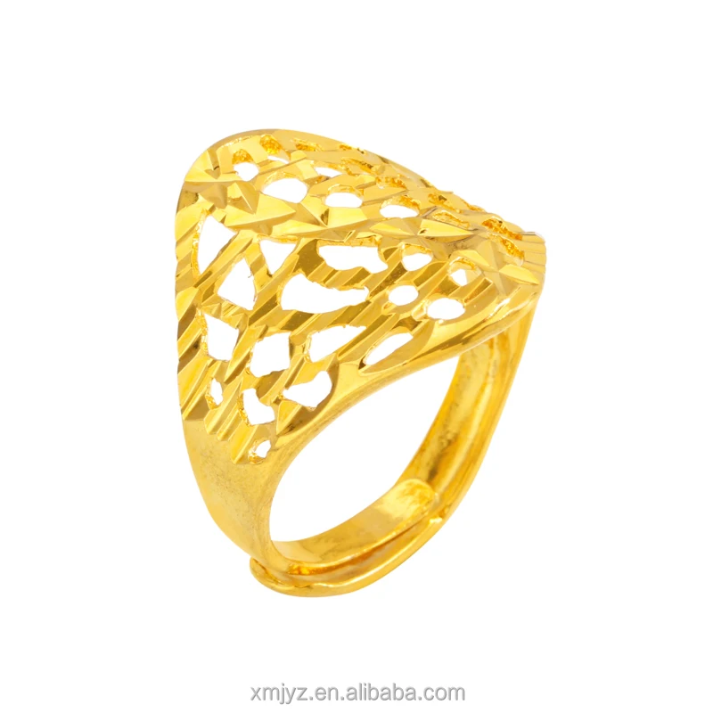 

Aliexpress Brass Gold-Plated Ring Women Irregular Hollow Ring Open Geometric Ring Factory Direct Sales