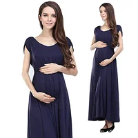 

Wholesale Summer Women Maternity Maxi Dress Breastfeeding Clothes Pregnant Party Dress Soft Stretch Maternity Wear