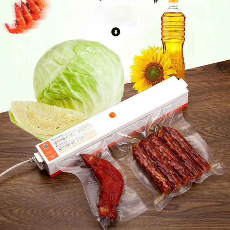 
New Arrival Kitchen Vacuum Sealer Bags Household Fresh Food Packing Machine One-Button Operation Vacuum Packer 