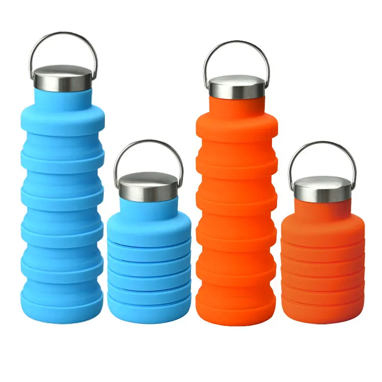 

Orange Kawaii Fashionable Sports Collapsable Water Bottles With Custom Logo Bpa