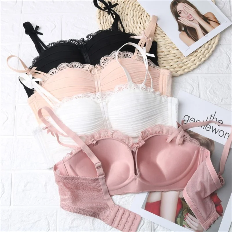 

Hot girl cute princess style strapless bra girls push up bra /panty bra set
