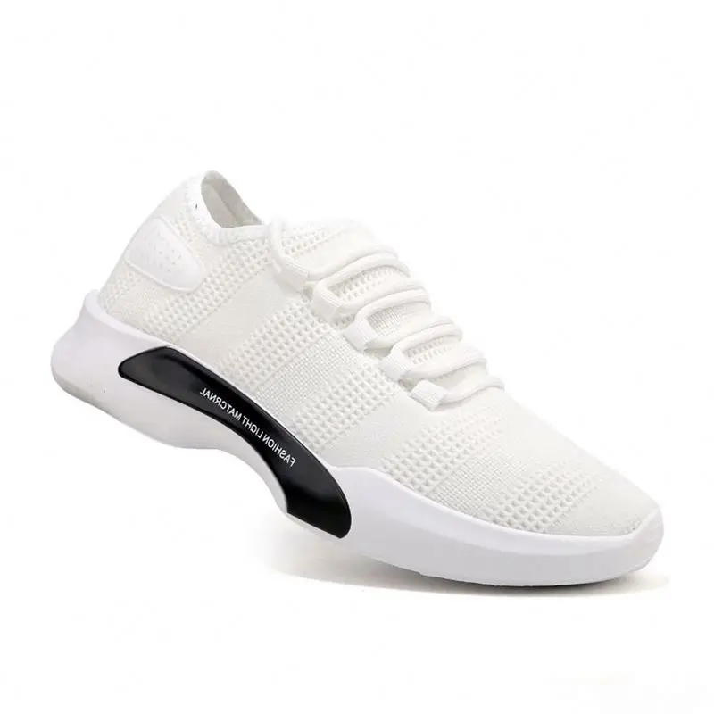 

Lately design casual high cut slip-on men sock sport shoes, Black white grey