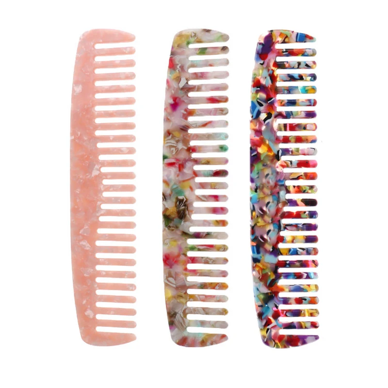 

Professional Hairdressing Salon Carbon Fiber Plastic Anti-static Wide Big Tooth Detangling Hair Comb 890083, Customized color