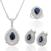 

63882 Xuping cubic zirconia luxury diamond jewelry sets, silver color jewellery sets, gold dubai fashion jewellery