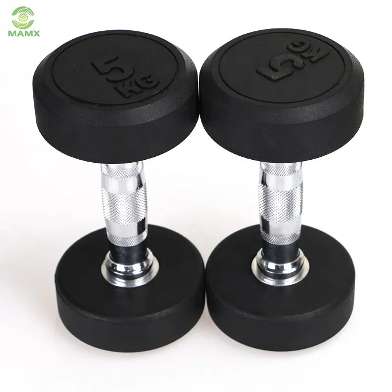 

Wholesale 5kg Steel Rubber Coated Dumbbell For BodyBuilding Bodybuilding, Black