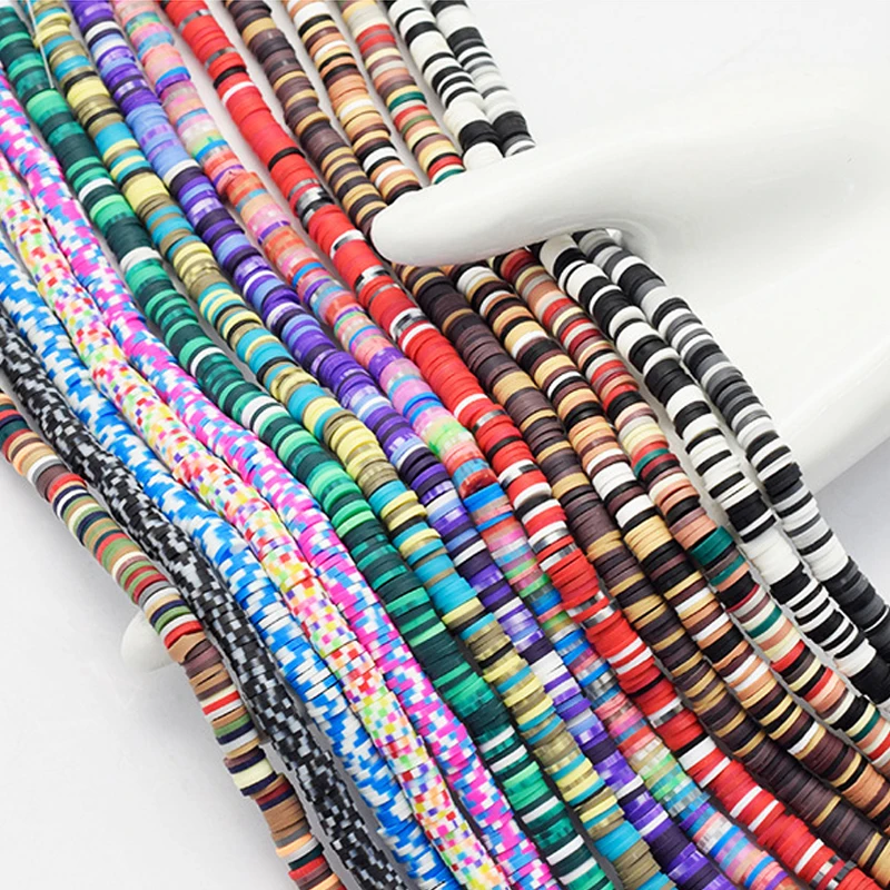 

Amazon Hot Selling Mix Colors 4/6mm Thin Clay Beads Jewelry Making Polymer Clay Beads Accessories Wholesale, As photo
