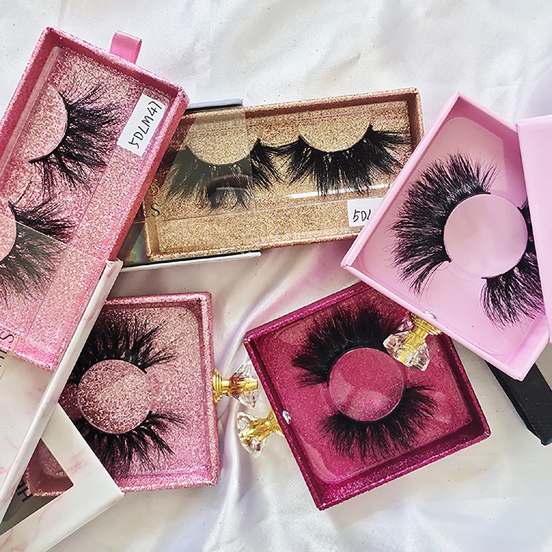 

Wholesale 3d 25mm 100% Mink Eyelashes With Private Label Lash Box
