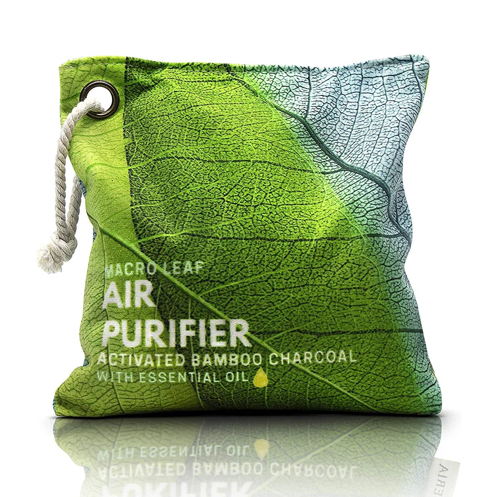 

300g Natural Bamboo Charcoal Air Purifying Bag Essential Oil Blended Activated Bamboo Charcoal-J, Grey