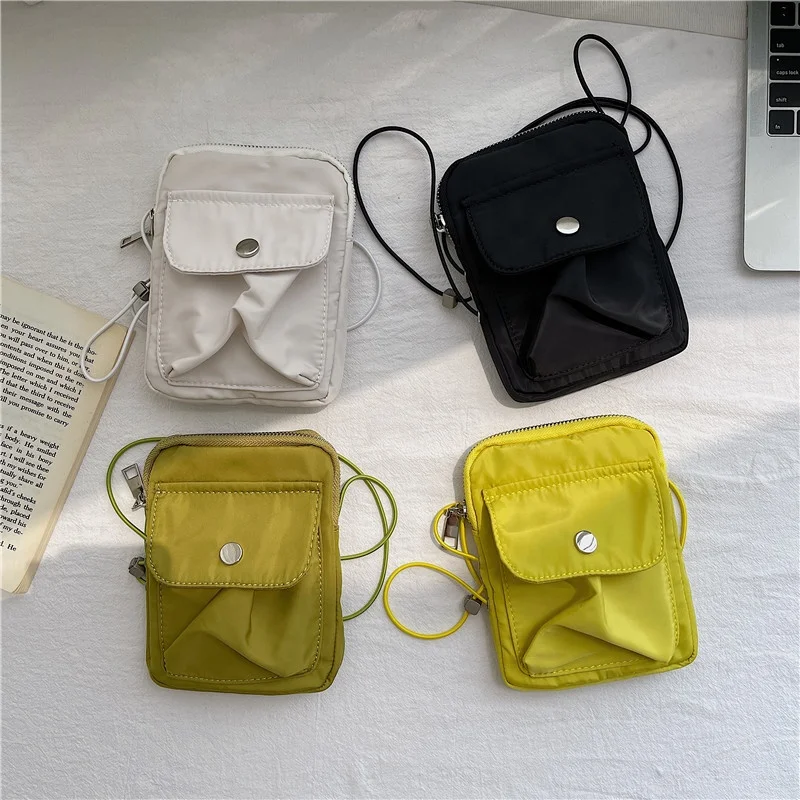 

New style single shoulder small square bag girls' fashion solid color slant cross Bag Mini mobile phone bag
