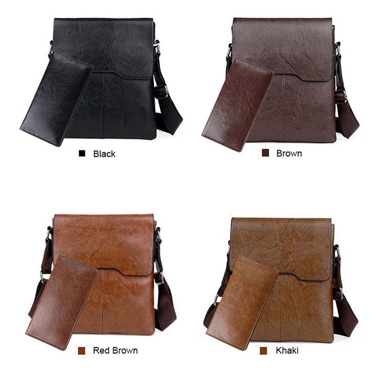 

Retro fashion men's shoulder bag business briefcase casual messenger bag two-piece