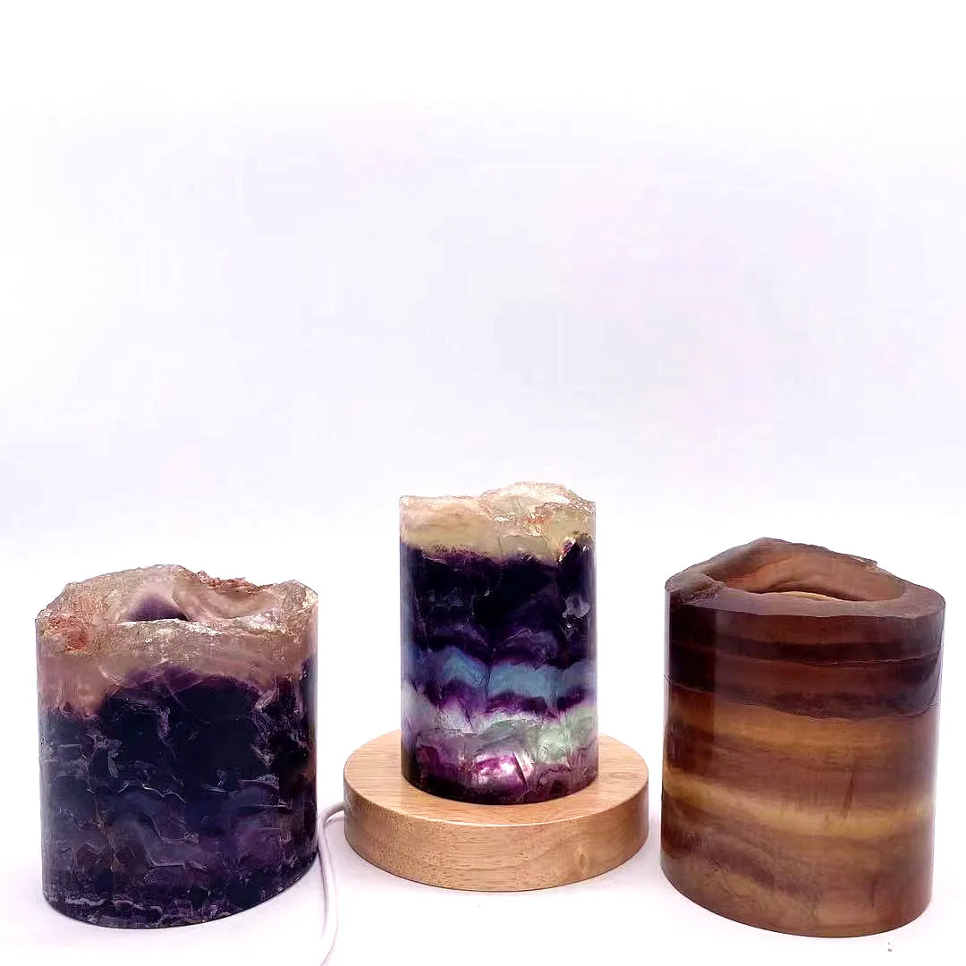 

Hot Sale Natural Mineral Stone Crystal Light Rainbow Fluorite Lamp for Home Decorate