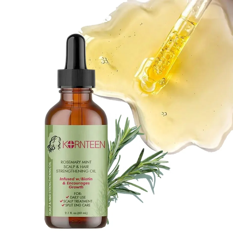 

Custom LOGO Organics Rosemary Mint Oils Scalp Hair serum Strengthening Hair Growth Oil Biotin & Essential anti loss Hair Care