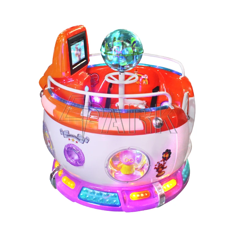 

Amusement carnival ride indoor playground kiddie ride on car 360 degree happy rotating cup kiddie ski racing arcade game machine